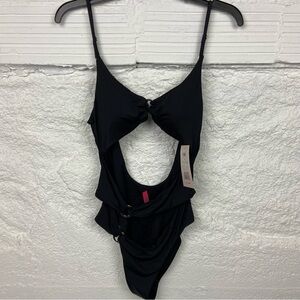 NWT YMI black sexy cut out one piece open back swimsuit size XL